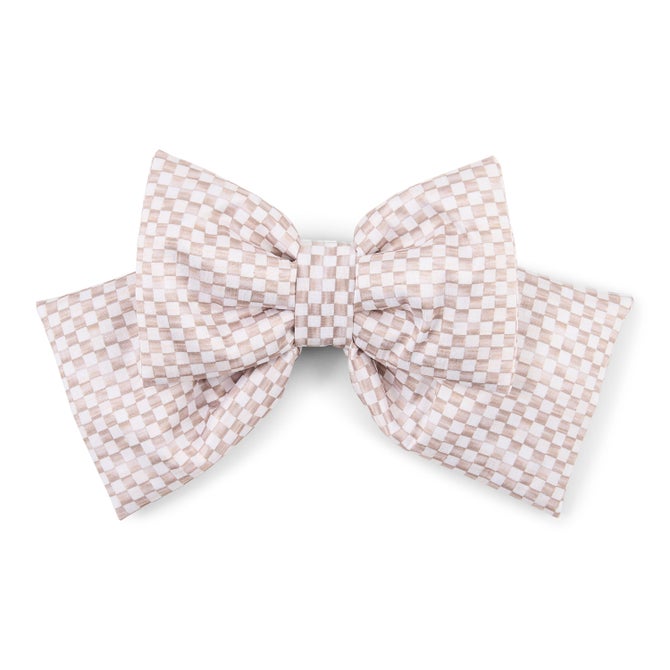 Mocha Check Small Bow image number 0