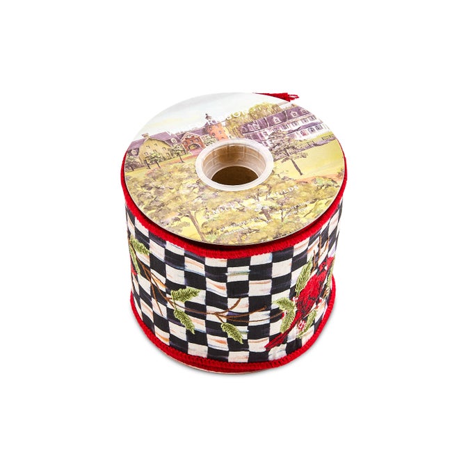 Courtly Check Cardinal 4" Ribbon image number 2