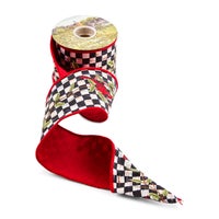 Courtly Check Cardinal 4" Ribbon