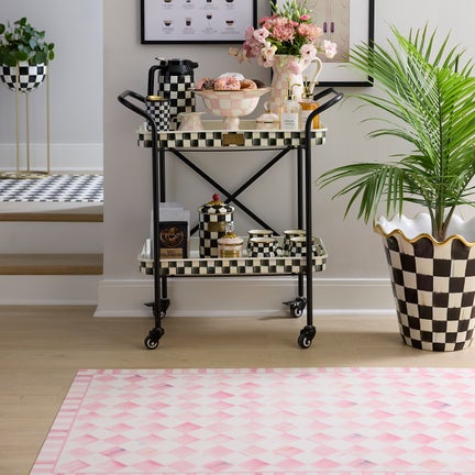 Rosy Check 3' x 5' Floor Mat