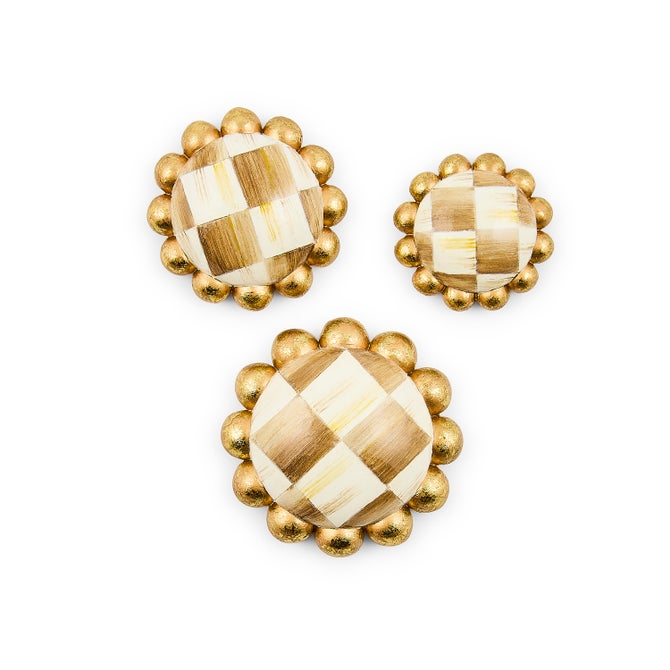 Mocha Check Magnets, Set of 3 image number 0