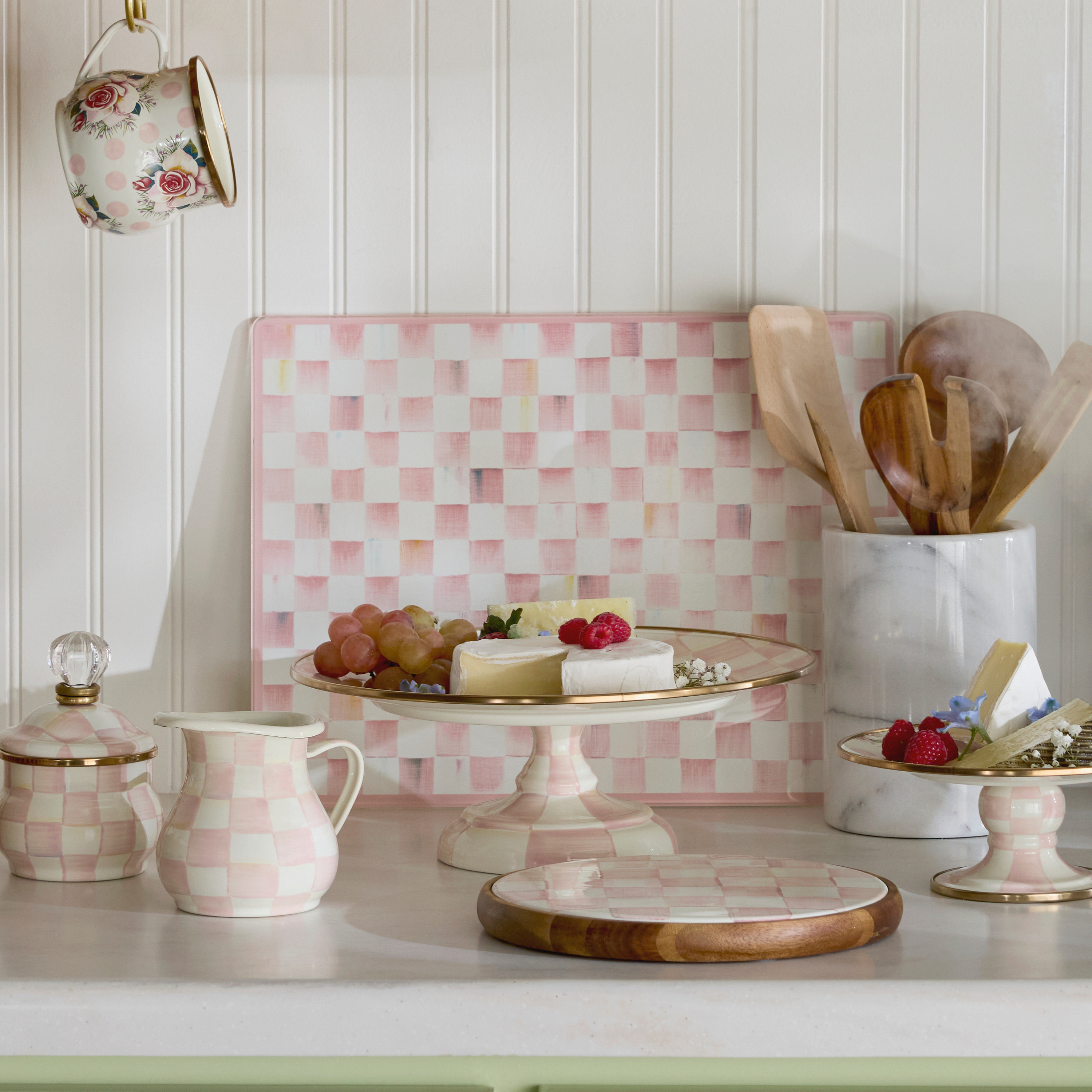 MacKenzie-Childs Rosy Check Cutting Board - Thumbnail 2