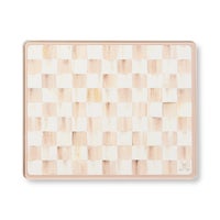 Mocha Check Glass Cutting Boards, Set of 2