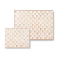 Mocha Check Glass Cutting Boards, Set of 2
