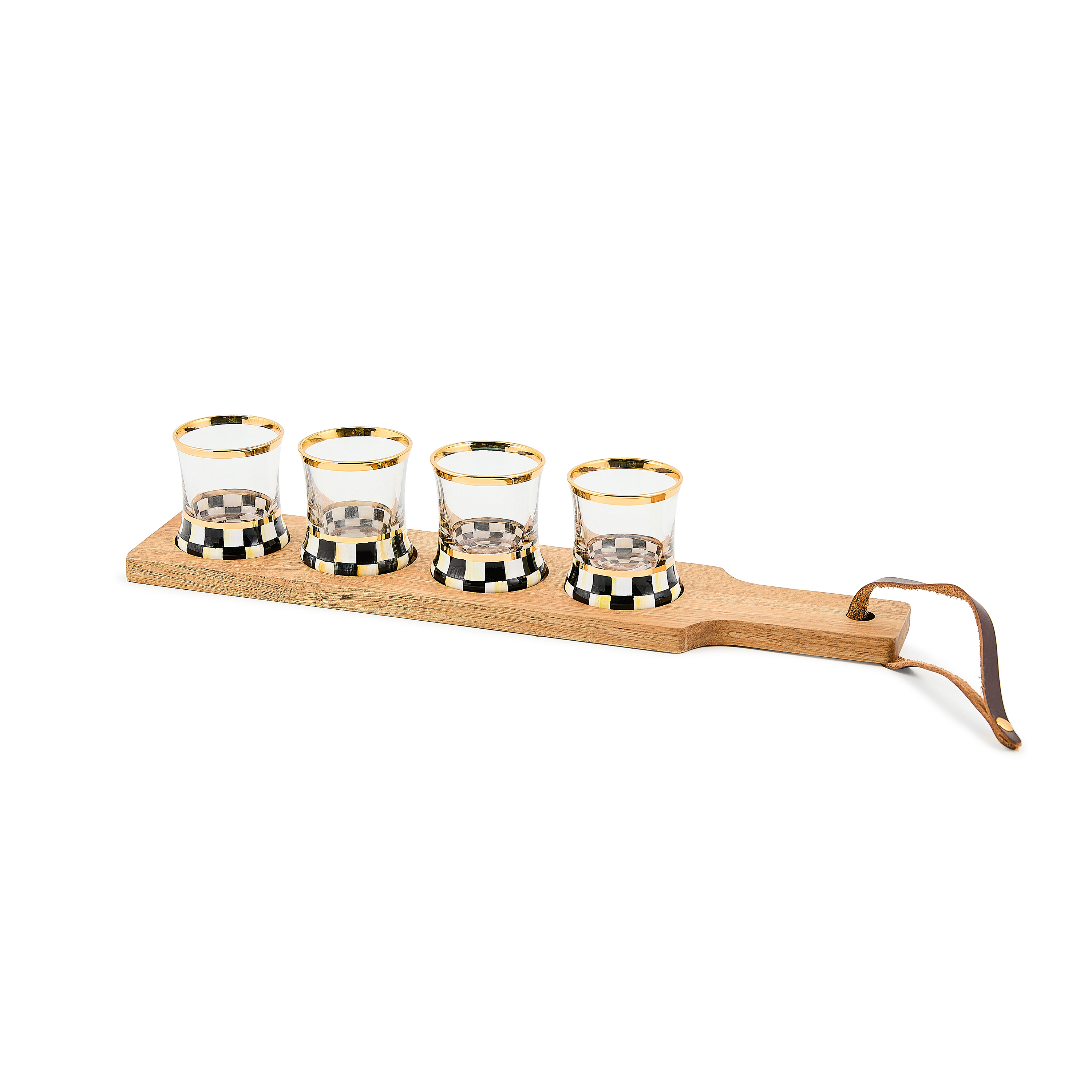 MacKenzie-Childs Courtly Check Shot Glass Flight Board