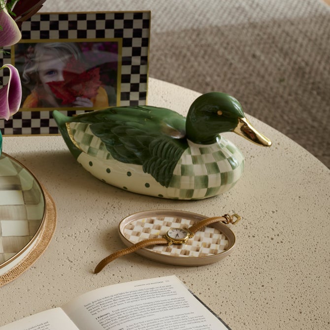 Sage Check Mallard Duck Figurine image number 5