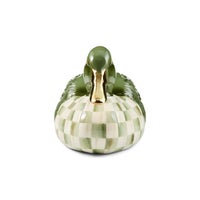 Sage Check Mallard Duck Figurine