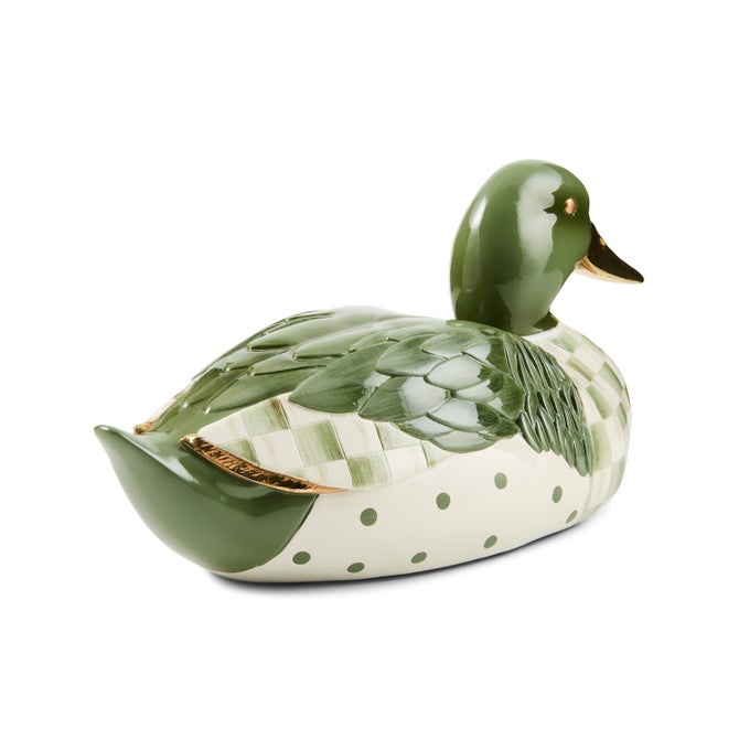 Sage Check Mallard Duck Figurine image number 3