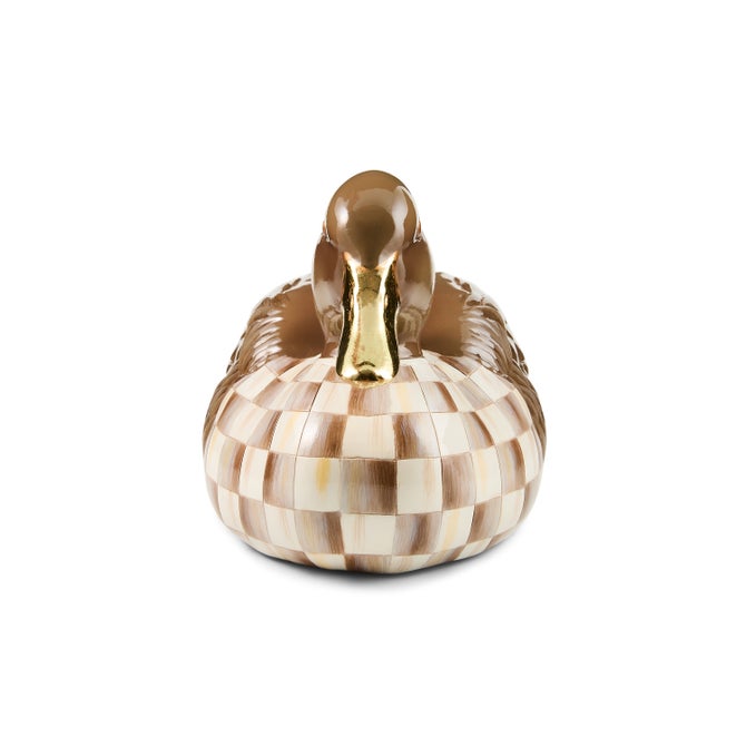 Mocha Check Mallard Duck Figurine image number 2