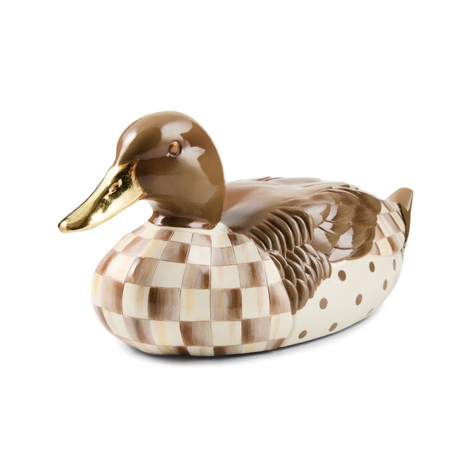 Mocha Check Mallard Duck Figurine image number 0