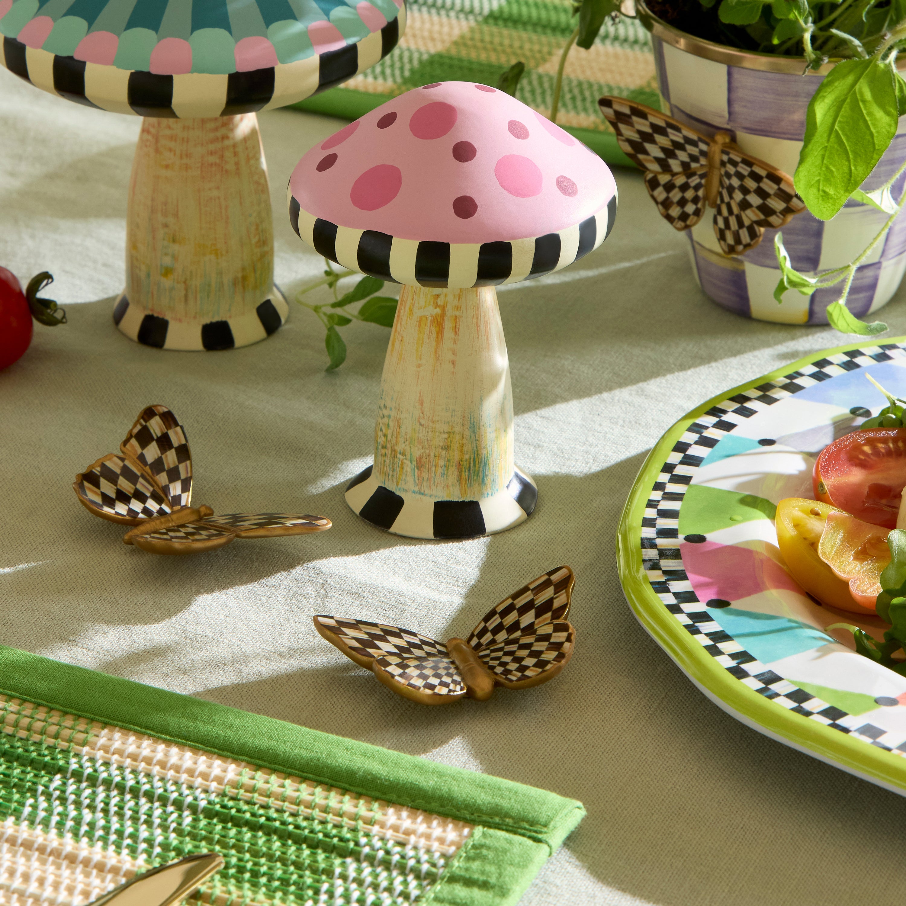 MacKenzie-Childs | Courtly Check Butterfly Magnets, Set of 3