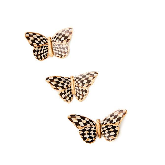 Courtly Check Butterfly Magnets, Set of 3 image number 0