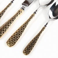 Gold Check Flatware 5-Piece Place Setting