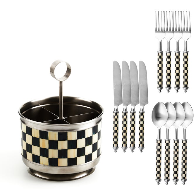 Courtly Check Supper Club Flatware & Caddy Set image number 0