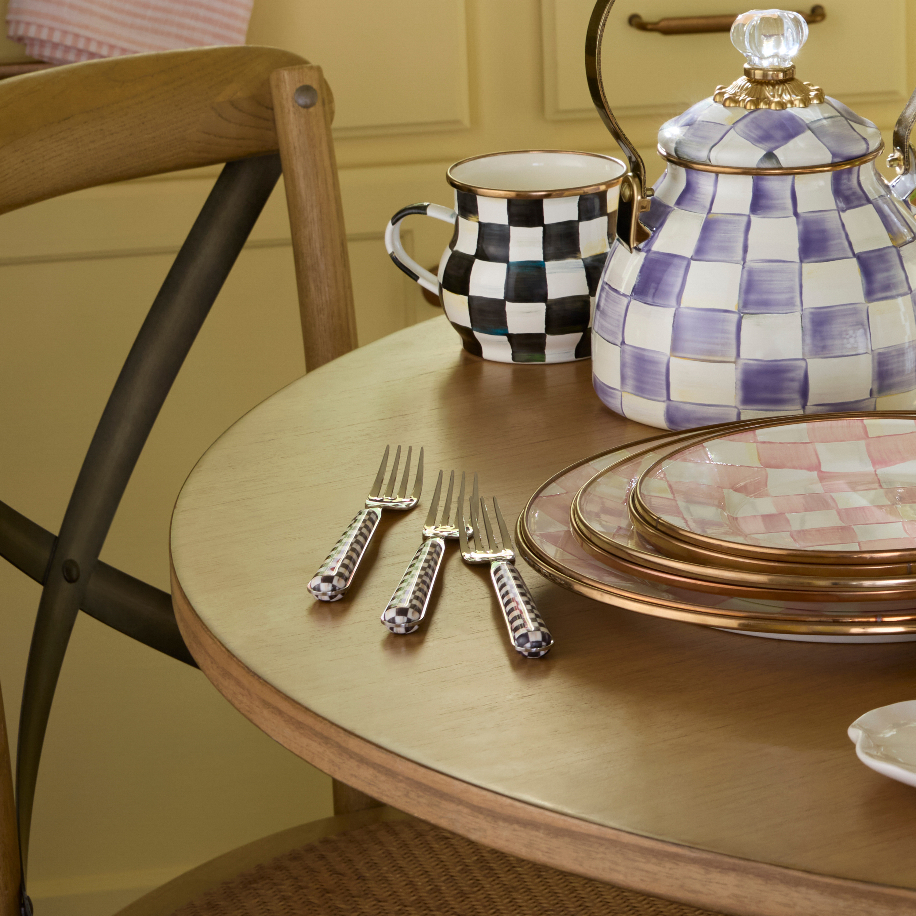 MacKenzie-Childs | Courtly Check Bistro Flatware 5 Piece Place Setting