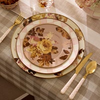 Rosy Check Bistro Flatware 5 Piece Place Setting