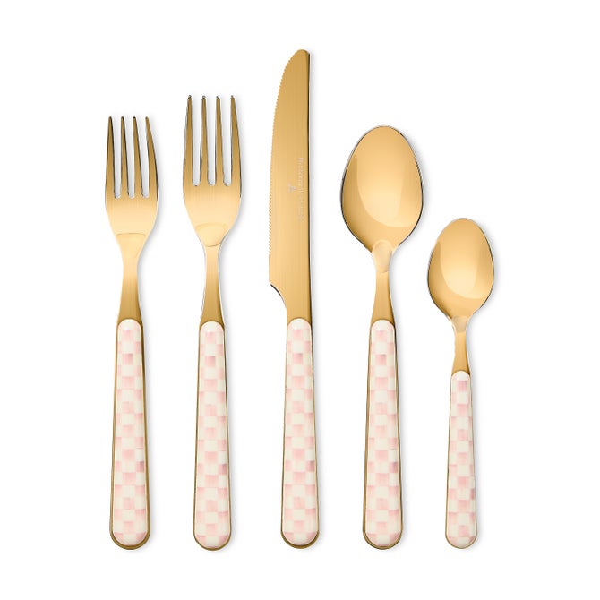 Rosy Check Bistro Flatware 5 Piece Place Setting image number 0