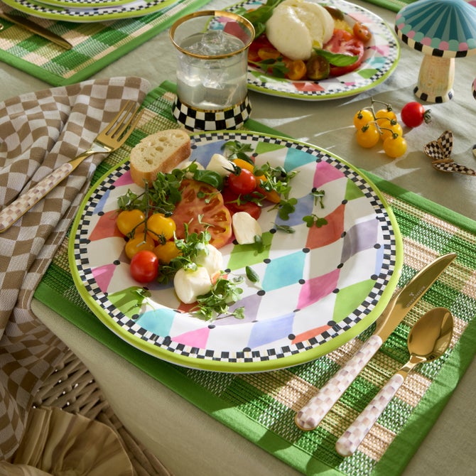 Mocha Check Bistro Flatware 5 Piece Place Setting image number 3