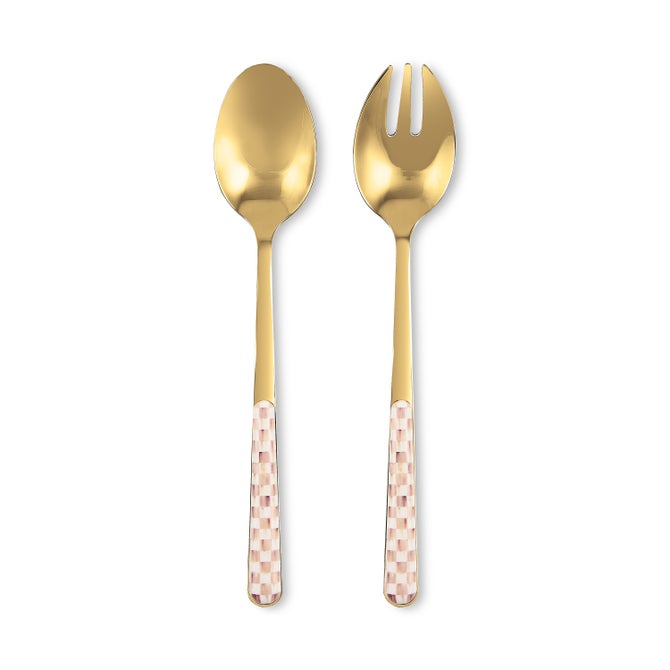 Mocha Check Bistro Salad Serving Set image number 0