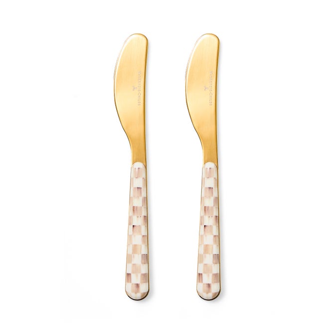 Mocha Check Bistro Spreaders, Set of 2 image number 0