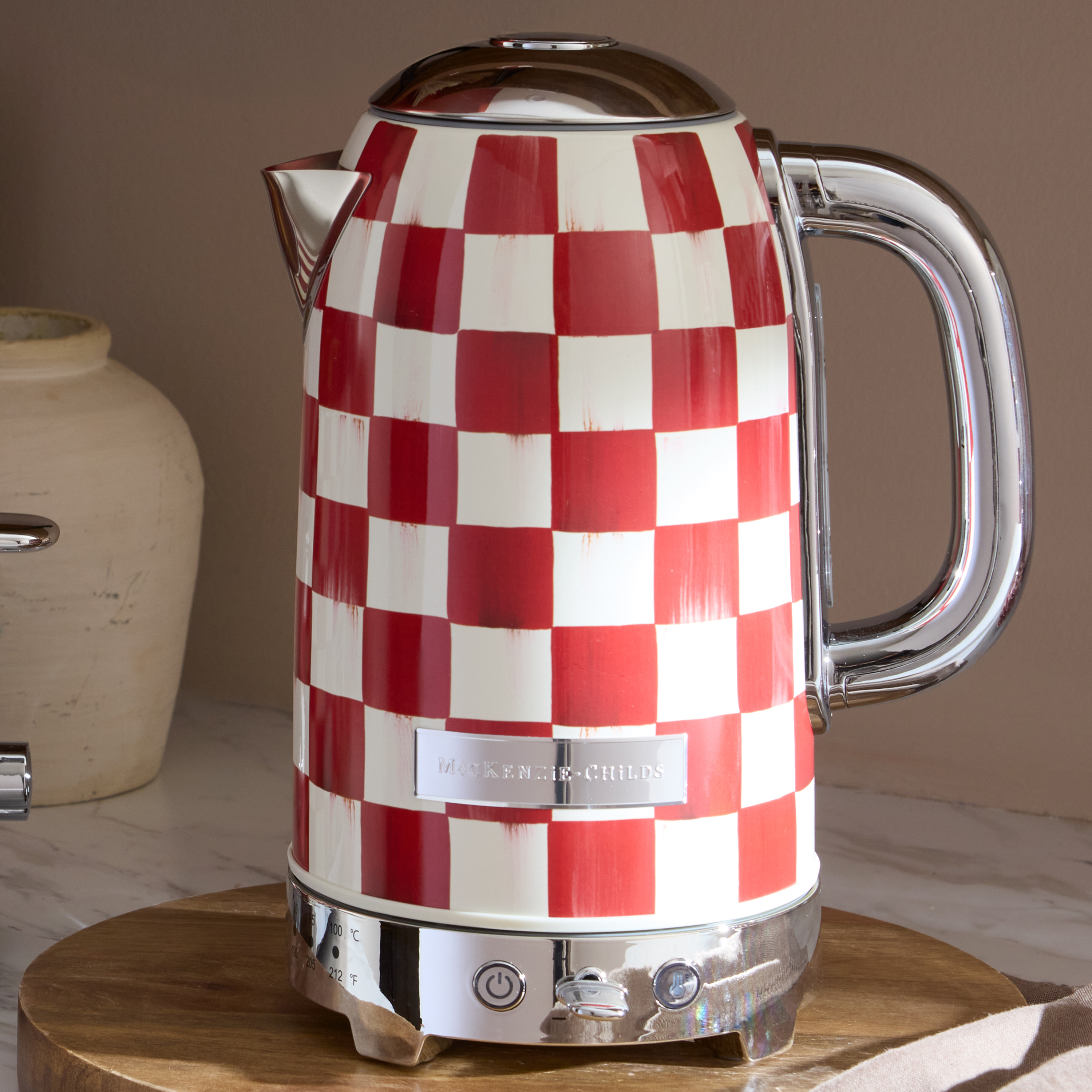 MacKenzie-Childs | Cherry Check Electric Kettle
