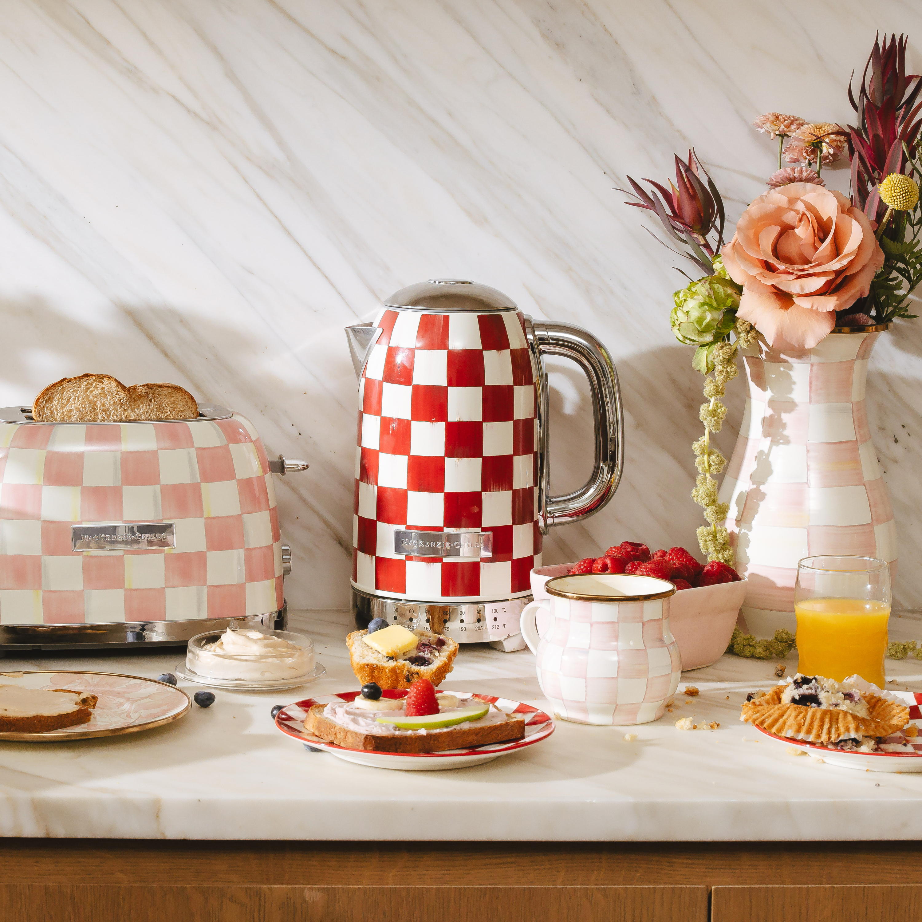 MacKenzie-Childs | Cherry Check Electric Kettle