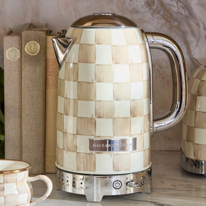 Mocha Check Electric Kettle image number 1