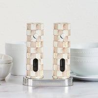 Mocha Check Electric Salt & Pepper Grinder Set