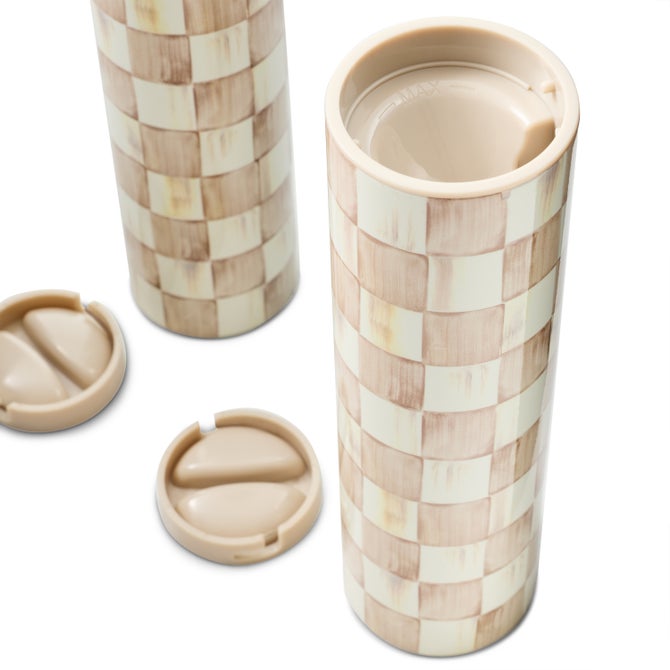 Mocha Check Electric Salt & Pepper Grinder Set image number 4