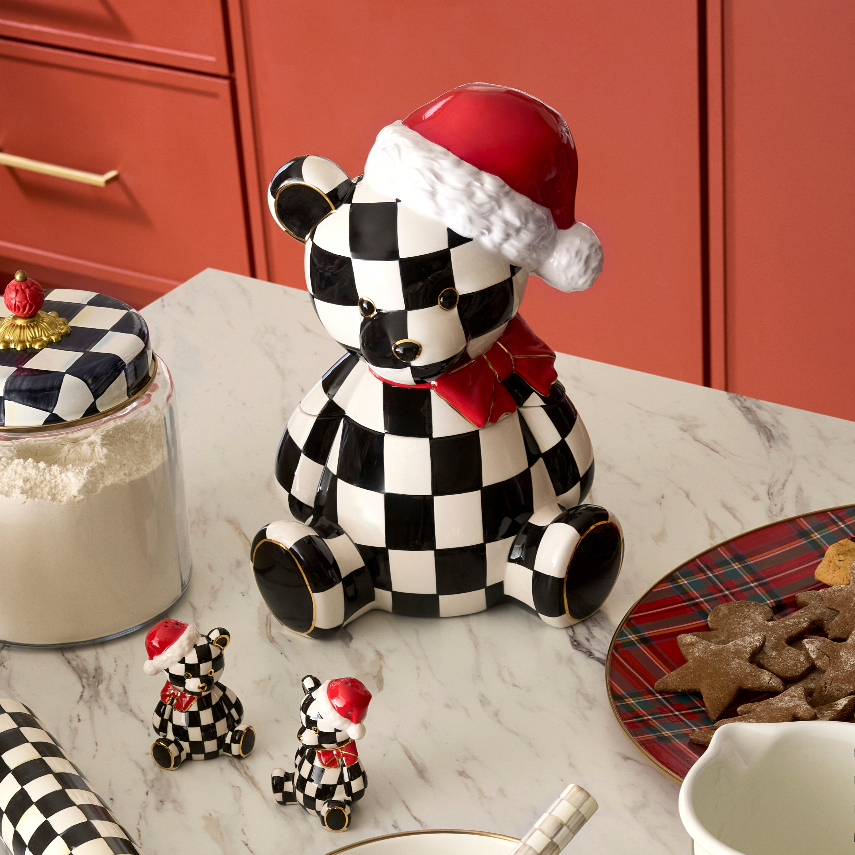 Courtly Santa Bear Cookie Jar