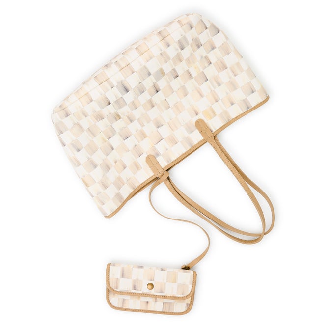 Mocha Check Medium Marche Tote image number 2