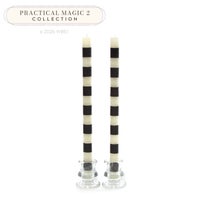 Bands Black Dinner Candles, Set of 2