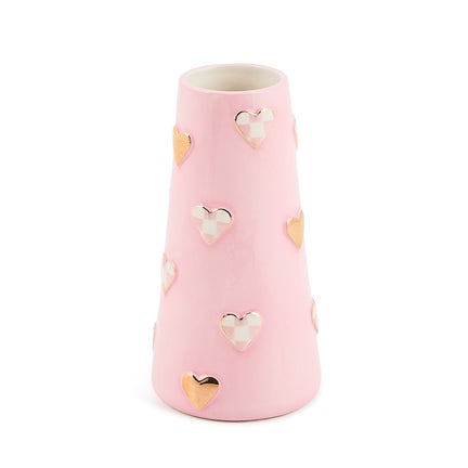 Rosy Check Short Heart Vase