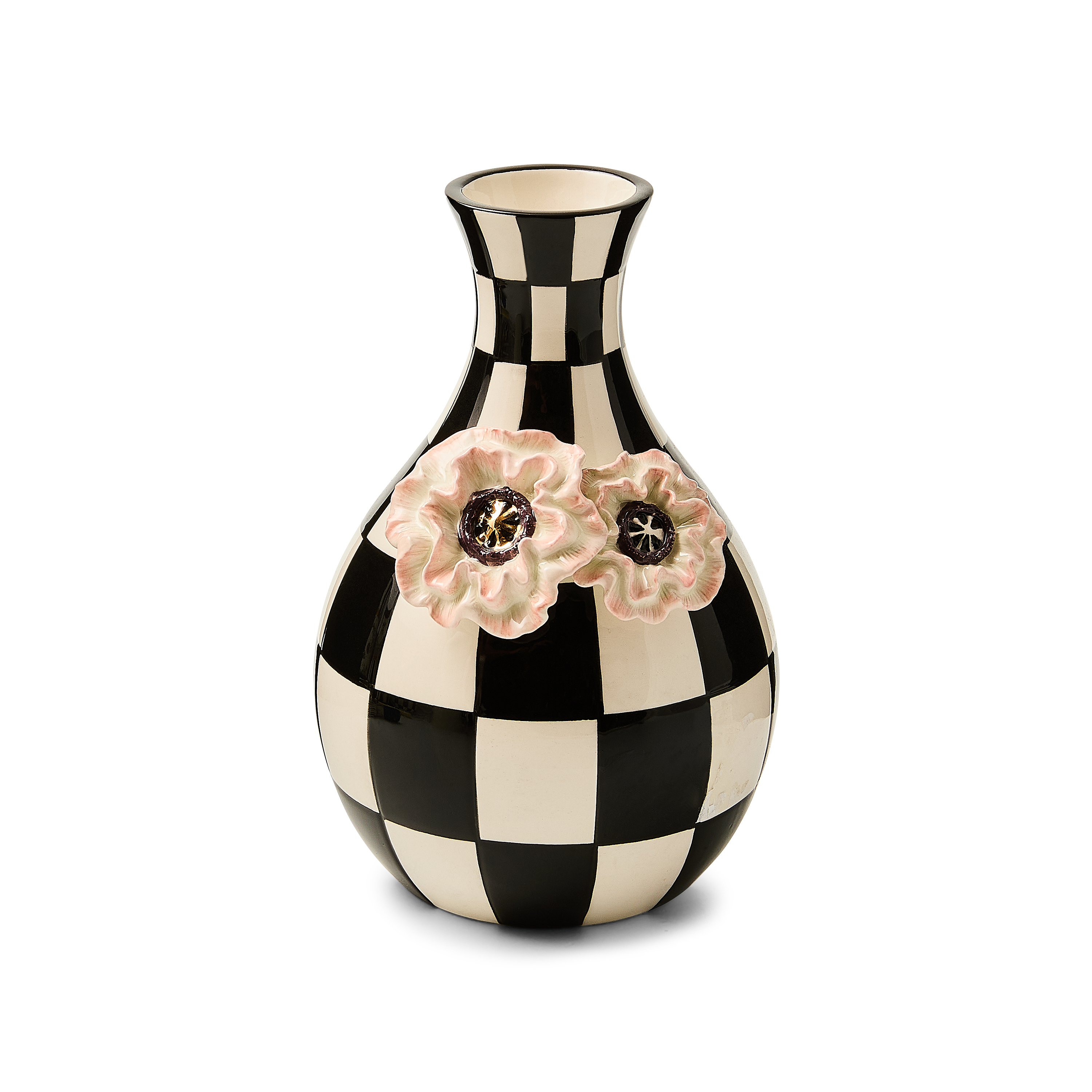 MacKenzie-Childs | Blush Poppy Check Vase