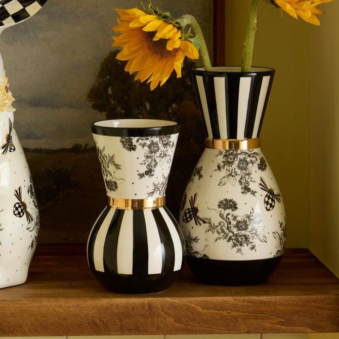 Bee Toile Vases, Set of 2 image number 1