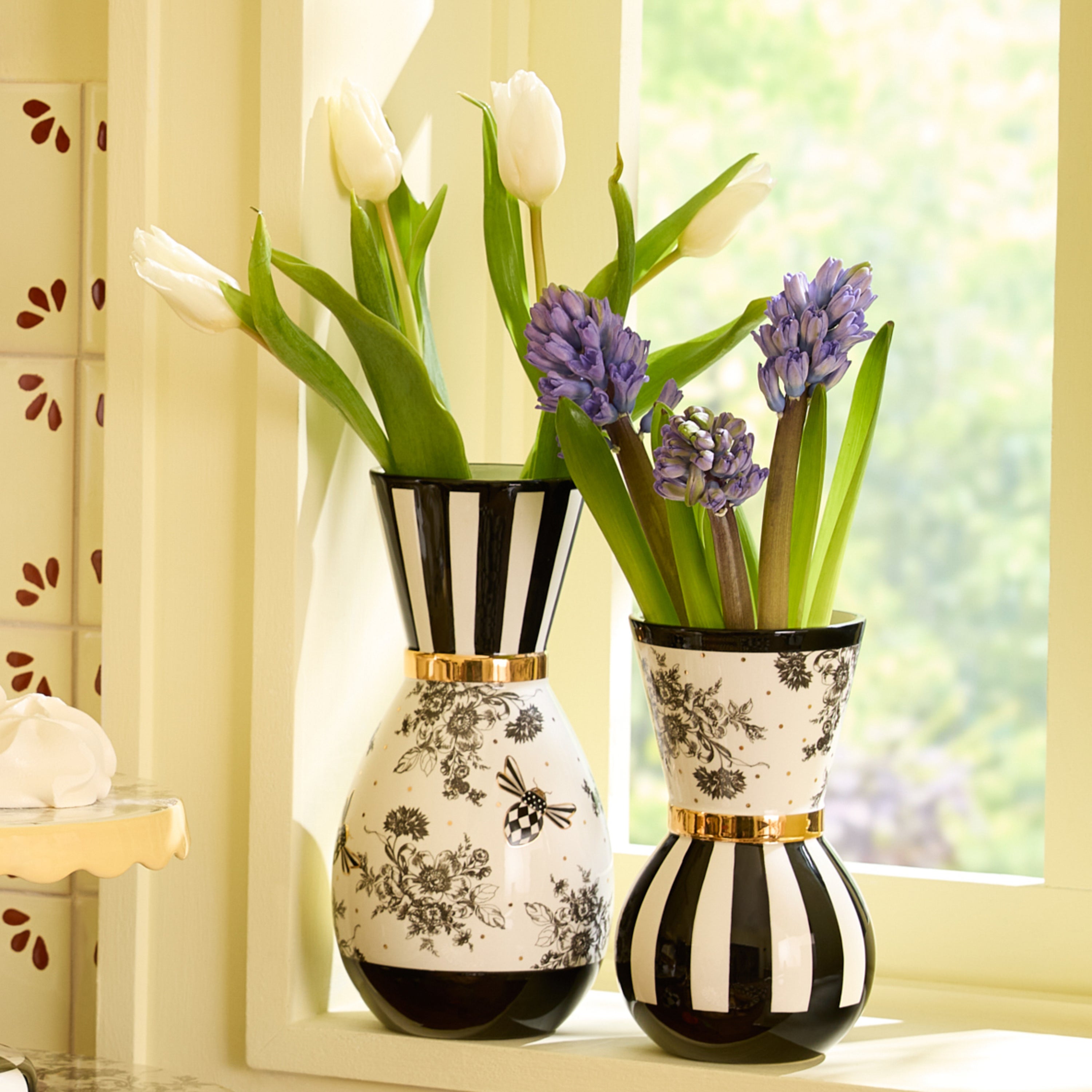 MacKenzie-Childs | Bee Toile Vases, Set of 2