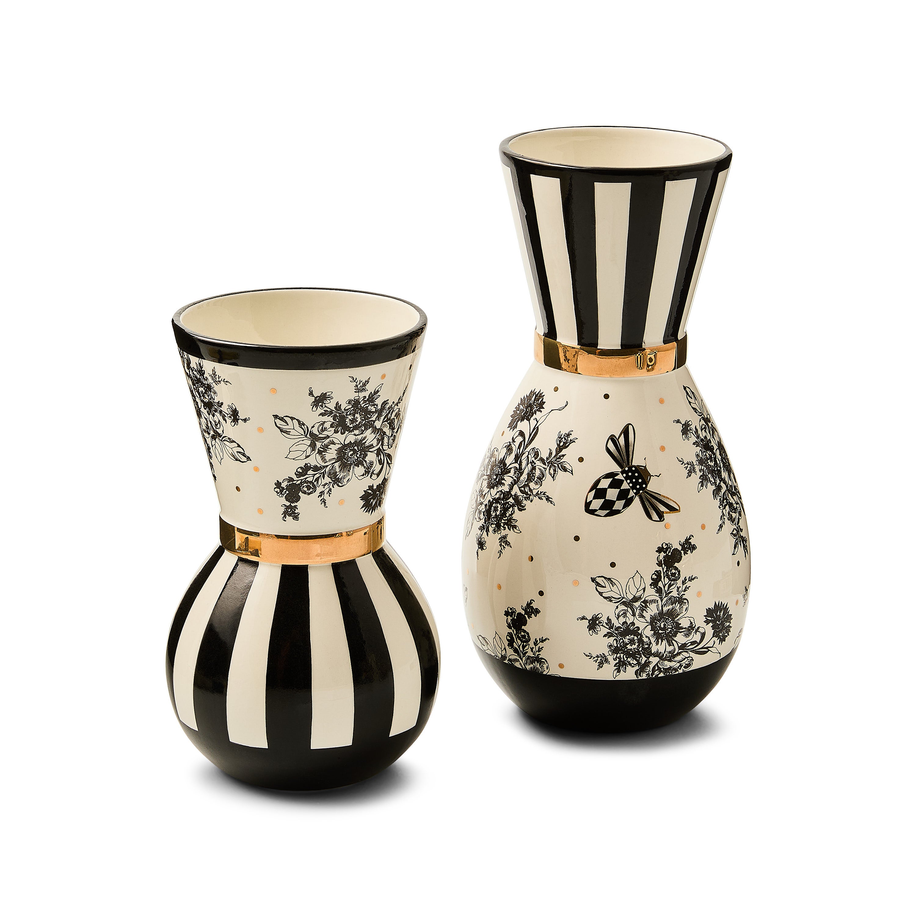 MacKenzie-Childs | Bee Toile Vases, Set of 2