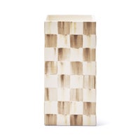 Mocha Check Pillar Vase