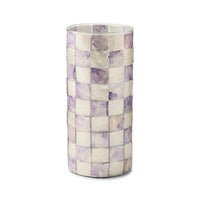 Violet Check Capiz Small Vase