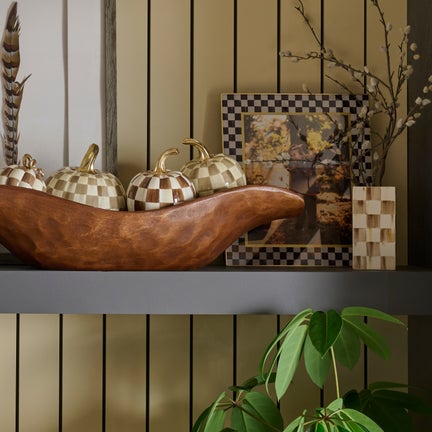 Mocha Check Small Pillar Vase