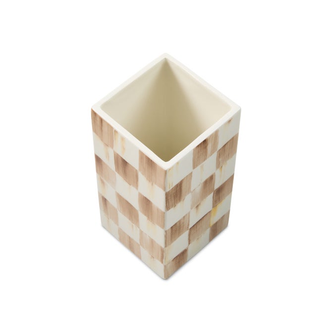 Mocha Check Small Pillar Vase image number 2