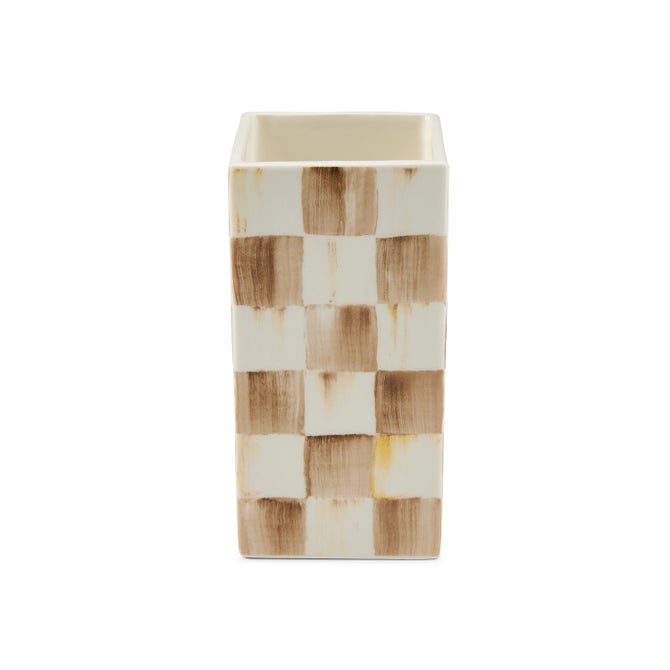 Mocha Check Small Pillar Vase image number 0
