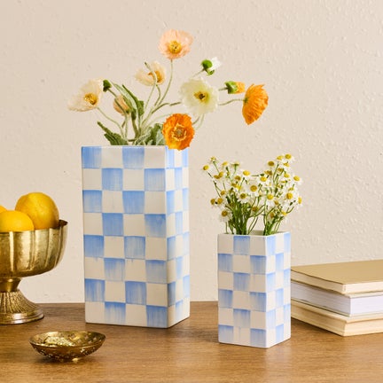 Sky Check Pillar Vase