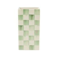 Sage Check Pillar Vase