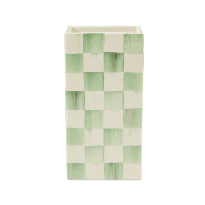 Sage Check Pillar Vase image number 0