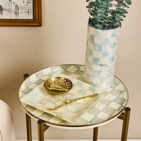 Sky Check Capiz Small Vase