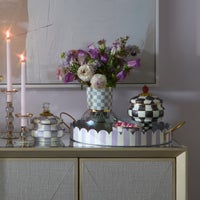 Sterling Check Glass Vase