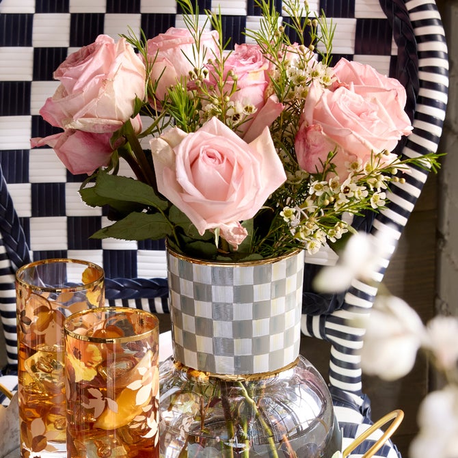 Sterling Check Glass Vase image number 3
