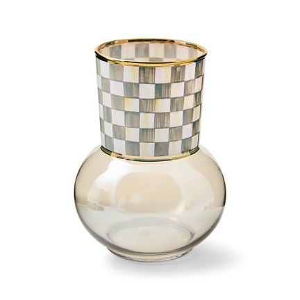 Sterling Check Glass Vase