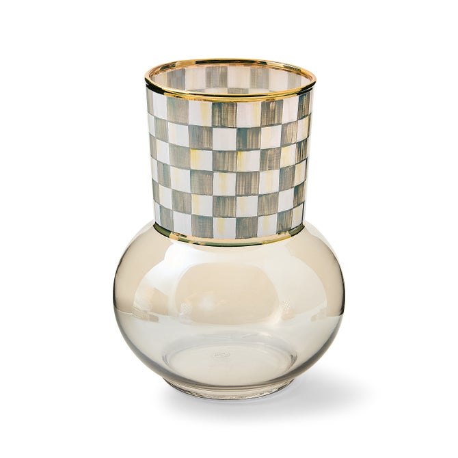 Sterling Check Glass Vase image number 0